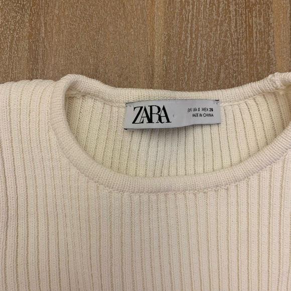 Zara Faux Fur Cuff Sweater Small - Picture 2 of 3